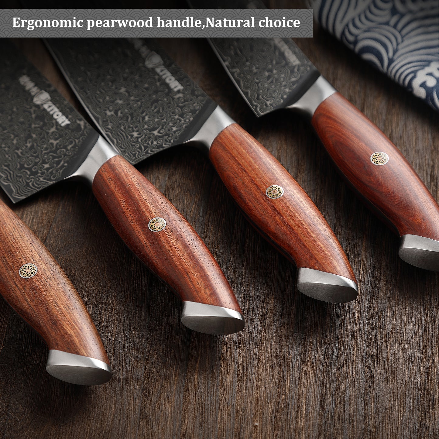 73 Layers Damascus Nakiri Knife 7.5", 10Cr15CoMoV HC Super-Steel cutting core, Japanese Style Usuba Kitchen Knife, Full Tang Sandalwood Handle, w/t gift box - KITORY Cutlery