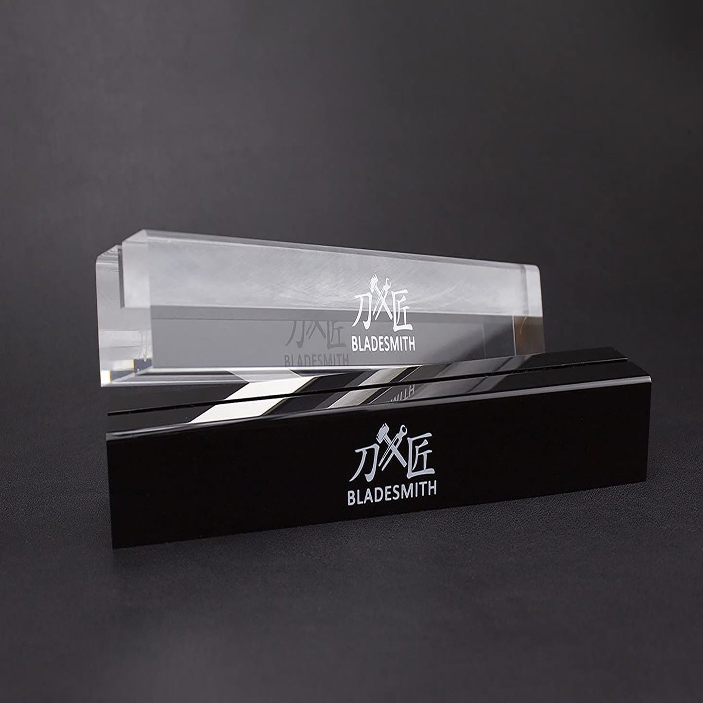 Knife Block 8 Inch Anti-Shatter Hand Polished Acrylic Knife Holder Without Knives Black