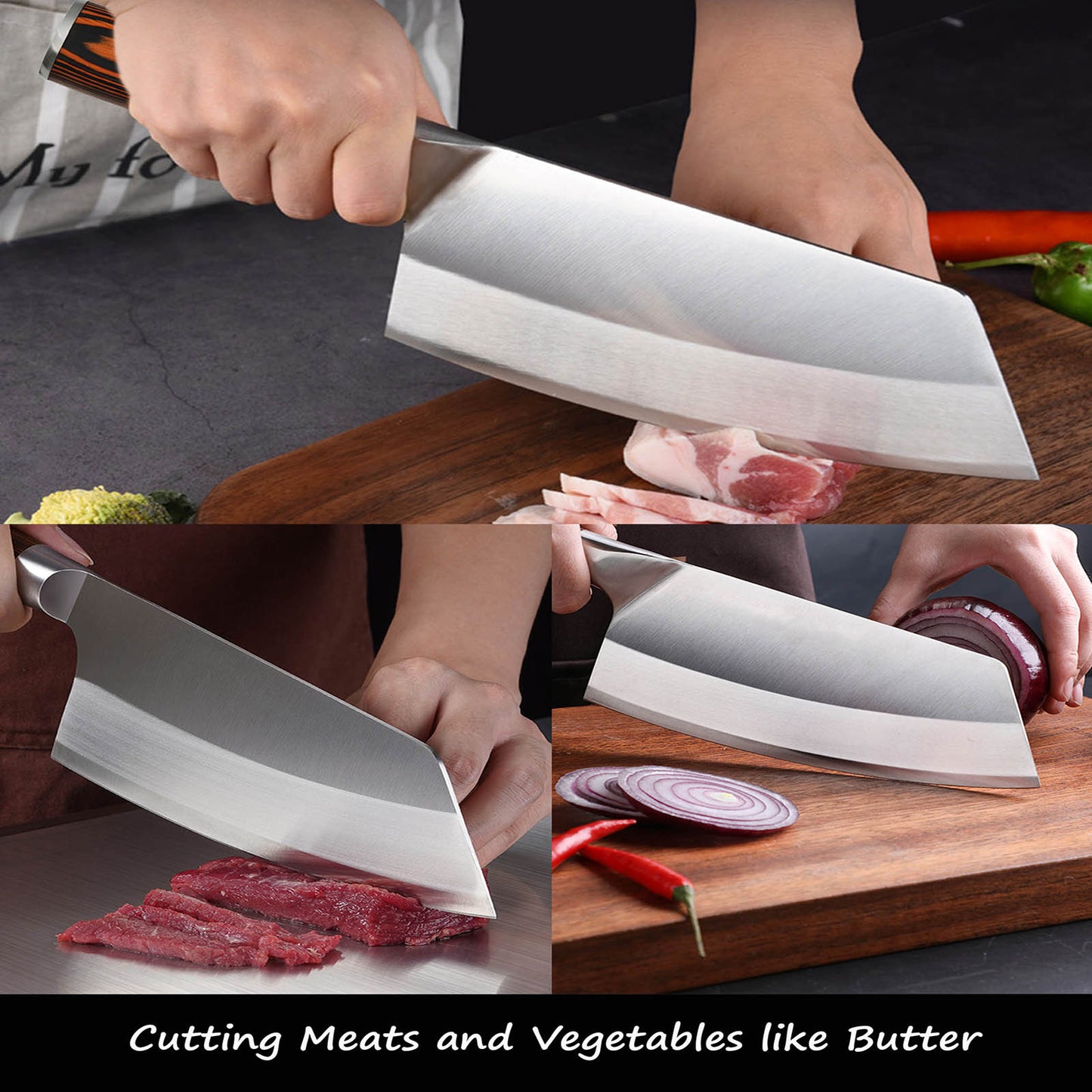 Kitory Chinese Utility Knife Vegetable Cleaver 8 Inch