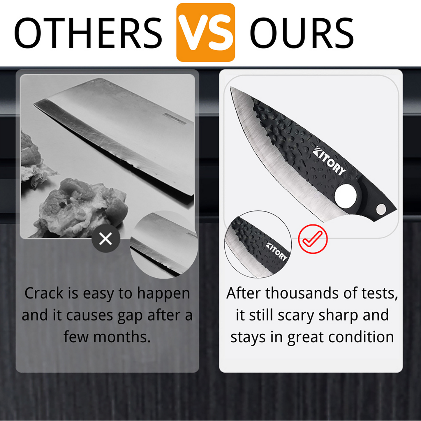 Kitory Forged Sharp Filet Knife with Non-Slip Handle
