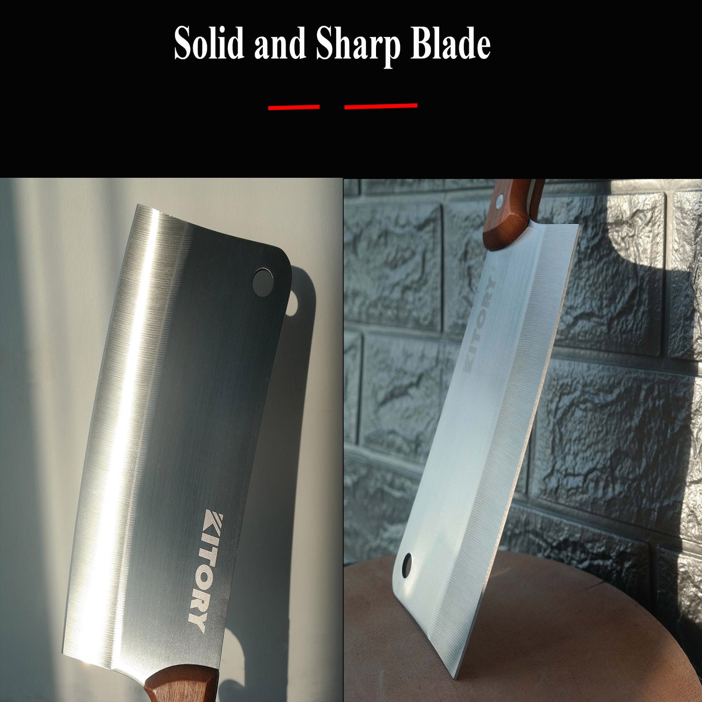Kitory Meat Cleaver 7 Inch High Carbon Stainless Steel Pear Wood Handle