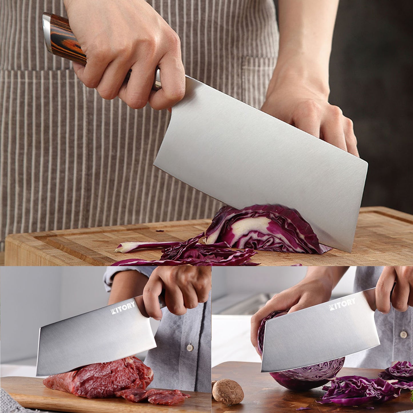 Kitory Meat Cleaver 7 Inch German High Carbon Stainless Steel