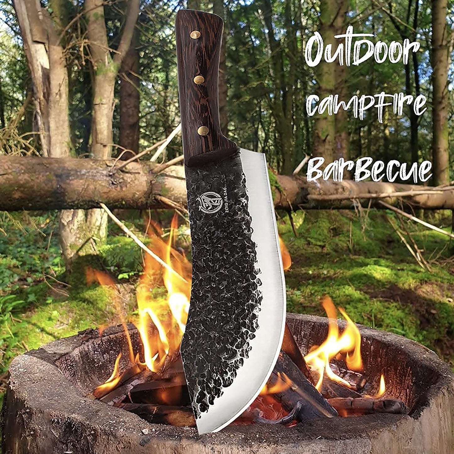 ZENG JIA DAO Butcher Knife 7 Inch Vacuum Treated High Carbon Steel
