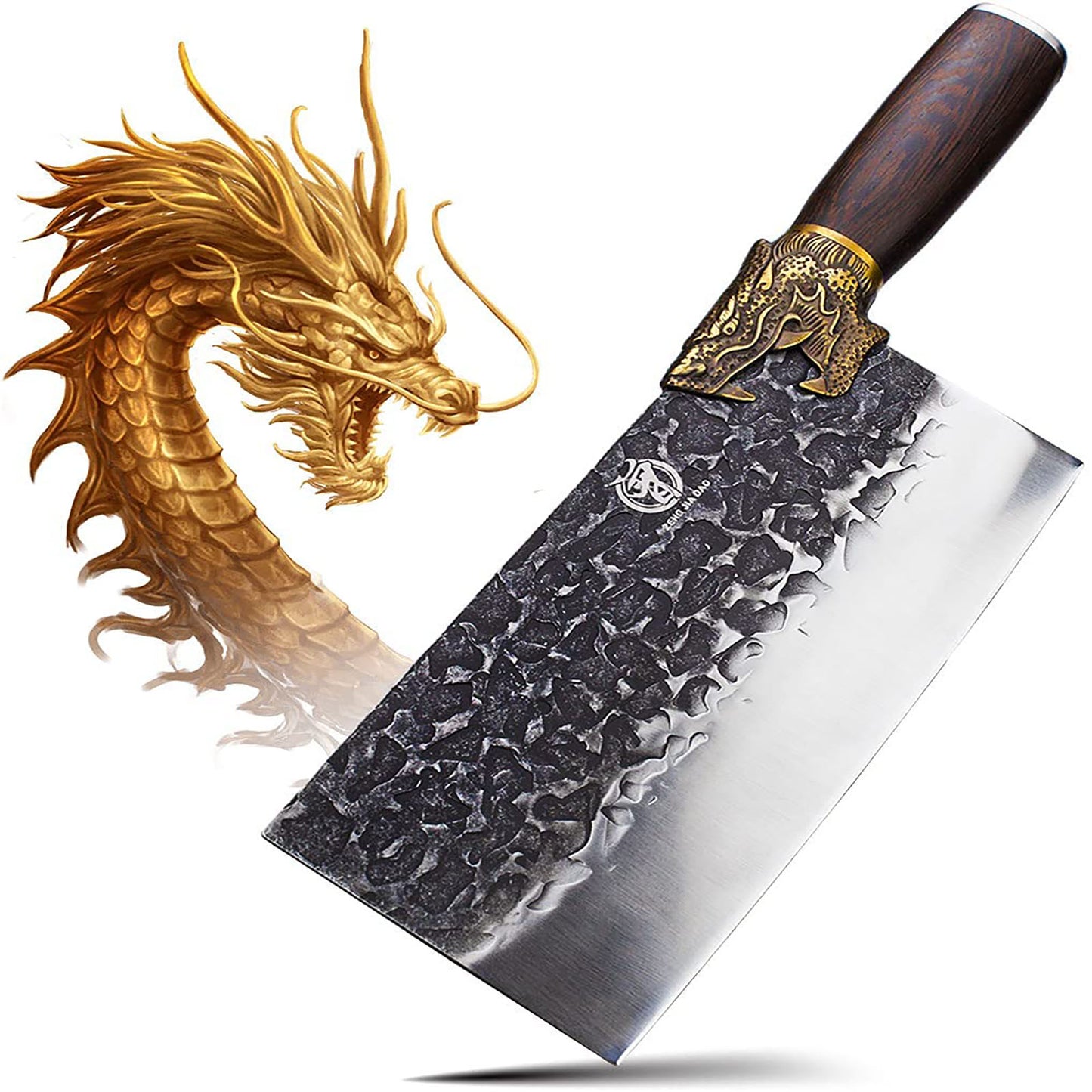 ZENG JIA DAO Meat Cleaver 8 Inch Full Tang With WengeWood Handle