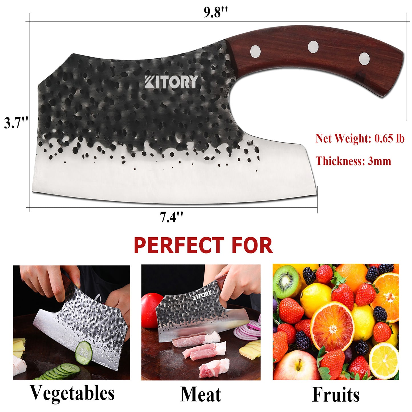 Kitory Effort Saving Kitchen hybrid Knife Full Tang Ergonomic Handle
