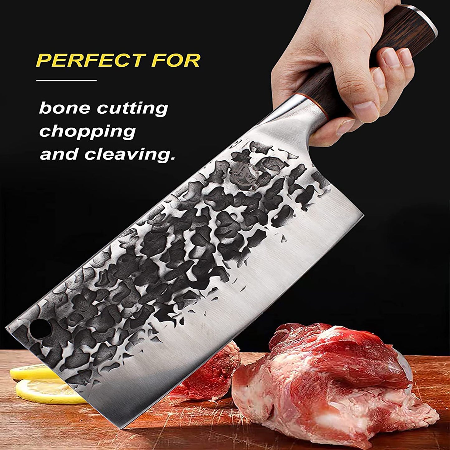 ZENG JIA DAO Meat Cleaver Knife 8 Inch High Carbon Steel With Gift Box