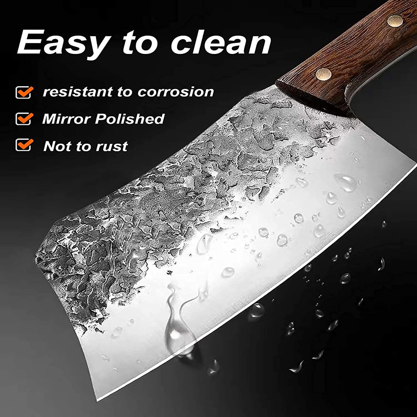 ZENG JIA DAO Meat Cleaver Chinese Knife 7 Inch Hand Made Stainless Steel