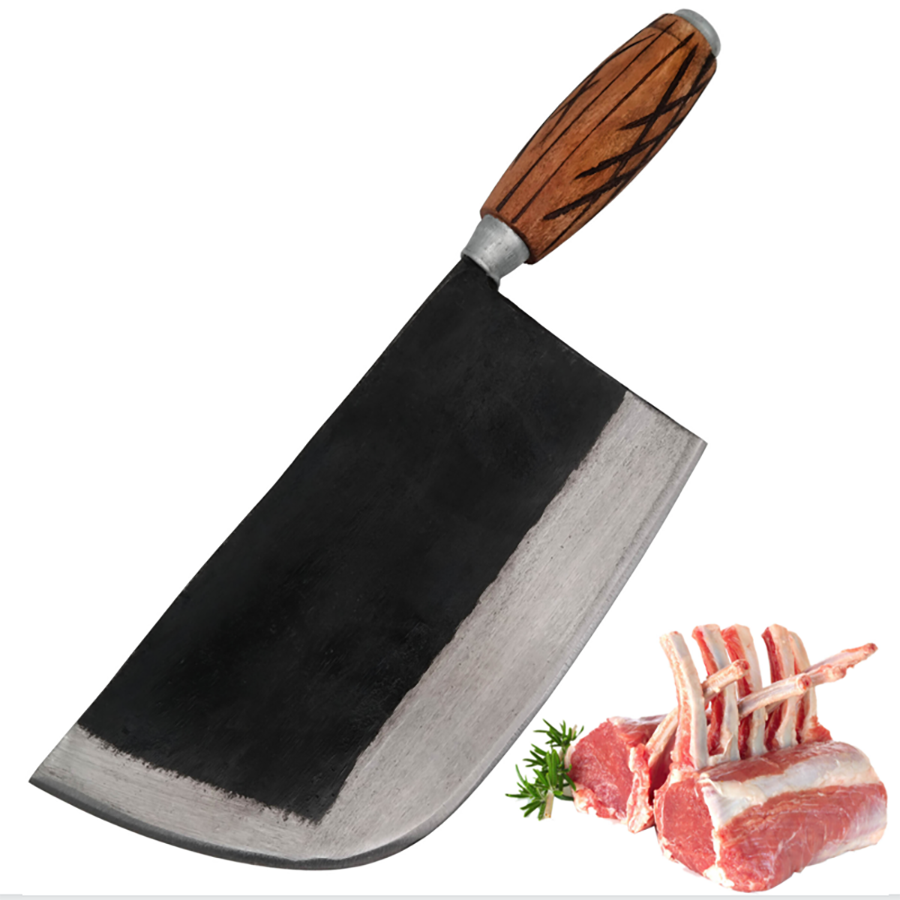 Kitory Forged Butcher Knife 8.5 Inch 12 MM Thick Rail Steel Blade