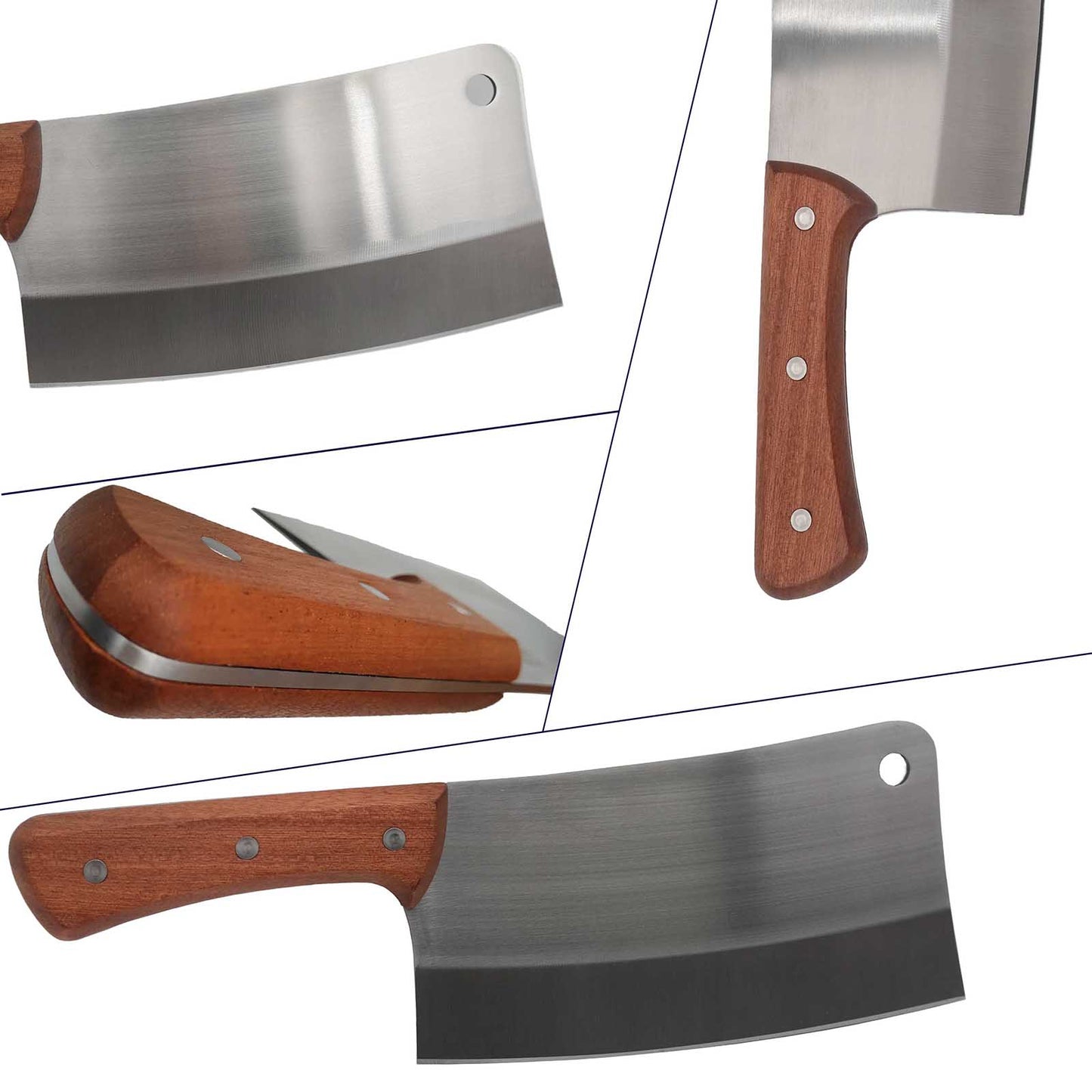 Kitory Meat Cleaver 7 Inch High Carbon Stainless Steel Pear Wood Handle