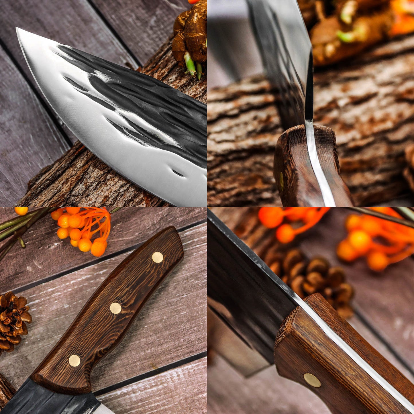 Kitory Butcher Boning Knife Full-tang With Copper Rivets