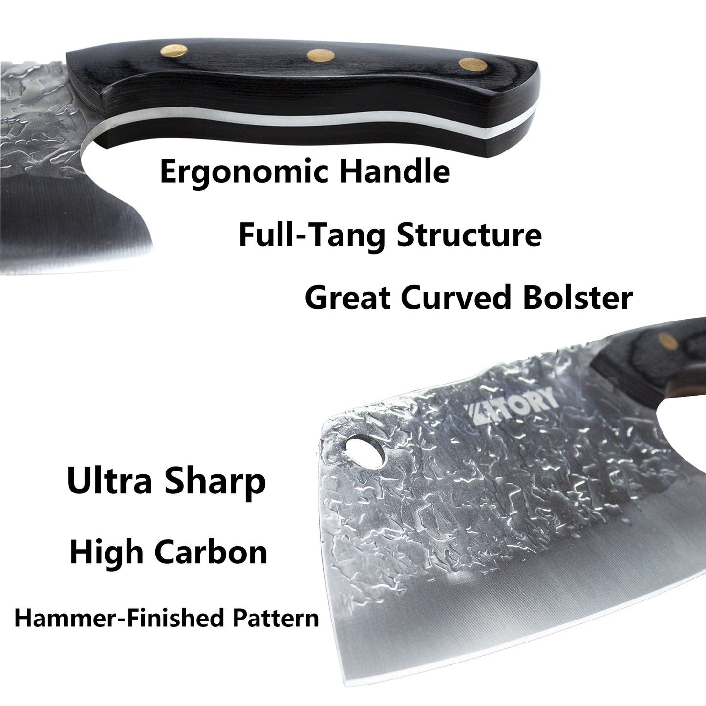 Kitory Chinese Knife Effort-Saving Full-Tang Forged