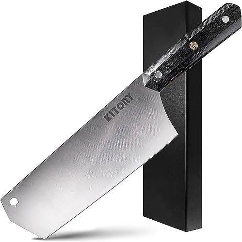 Kitory Cleaver Knife, Japanese Nakiri Chef knife, Kitchen Choppaiang knife, Full Tang, HC Stainless Steel Ultra Sharp Forged Blade, 2024 Gifts For Women and Men