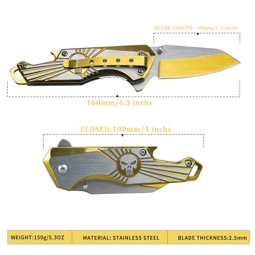 Kitory Pocket Knife 2.5", Outdoor Survival Folding Knife, Stainless Steel Knife Good for Camping Indoor and Outdoor Activities Multi-Purpose Tool