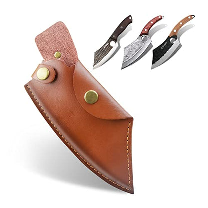 Kitory Leather Knife Sheath 7 inch Meat Cleaver Knife Practical Soft Leather Sheath with Belt Loop Good for Outdoor Protect Fixed Blade & Carry Out, 2023 Gifts For Women and Men