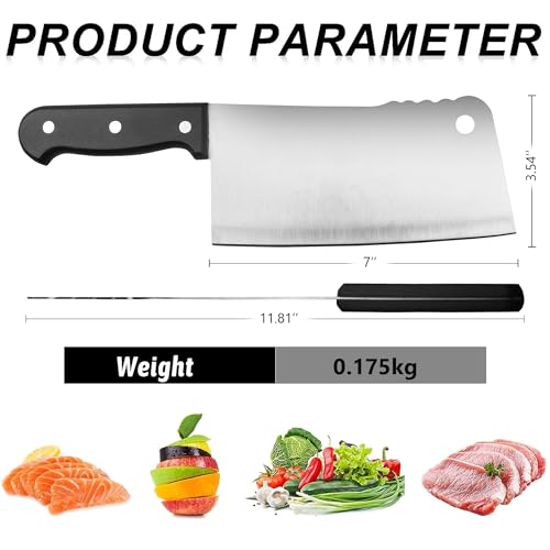 Kitory Cleaver Knife, Meat Vegetable Cleaver, Chinese Chef Butcher Knife, 2023 Gifts,Razor Sharp German Steel Blade Full Tang Ergonomic Handle Design for Home Kitchen and Restaurant-SL03