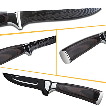 Kitory Boning Knife 6", Carving Knife Fillet Knife with Sheath, Ergonomic & Pakkawood Handle, 2023 Gift