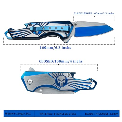 Kitory Pocket Knife 2.5", Multi-Purpose Outdoor Folding Knife, Stainless Steel  for Camping, Fishing, Hiking, Outdoor Activities , Easy-to-Carry, Mens Gift