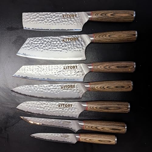 Kitory Kiritsuke Japanese Chef Knives 8", Kitchen Vegetable Knife, High Carbon Stainless Steel. Ergonomic Pakkawood Handle, 3Layers Series, 2023 Gifts For Women and Men