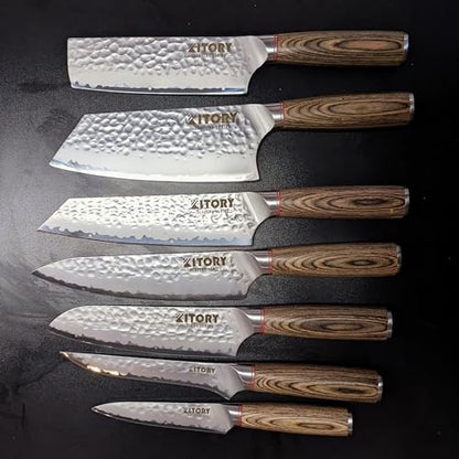 Kitory Kiritsuke Japanese Chef Knives 8", Kitchen Vegetable Knife, High Carbon Stainless Steel. Ergonomic Pakkawood Handle, 3Layers Series, 2023 Gifts For Women and Men