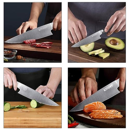 Kitory Chef Knife 8" For Bigger Hand, Japan Gyuto Chef Knife - Full Tang Pro Chef's Knife - Forged German High Carbon Steel - Ergonomic Pakkawood Handle-2023 Gifts - Metadrop Series MTD06S