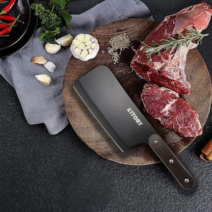 Kitory Meat Cleaver 6.7 Inch, Chinese Sharp Blade Kitchen Knife with Ergonomic Handle and Beautiful 2023 Gifts For Family