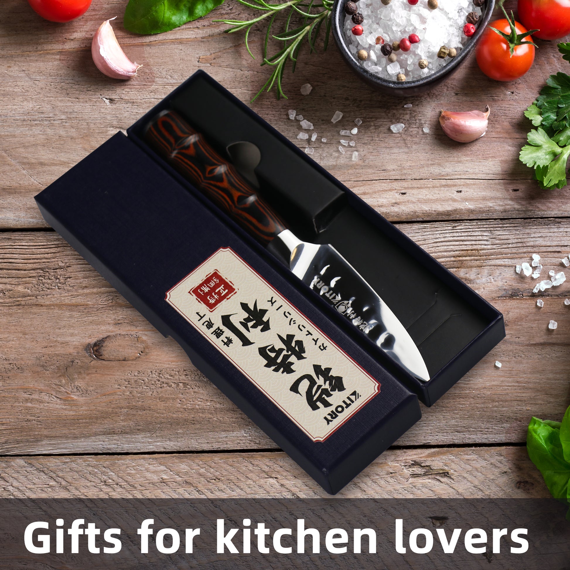 3.5" Paring Knife, Kitchen Paring Knives, HC German Stainless Steel, Hammered Ultra Sharp Blade, Bamboo Handle Cooking Cutlery 2025 Gifts for Home & Restaurant - KITORY Cutlery