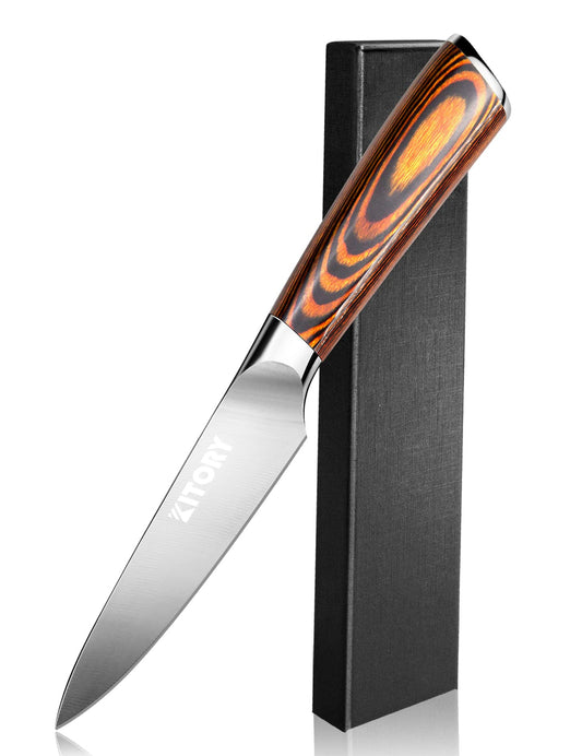Kitory Paring Knife 4 inch Small Kitchen Knife Sharp Fruit Knife Peeling Knife, German High Carbon Steel, Ergonomic Pakkawood Handle, 2024 Gifts For Women and Men
