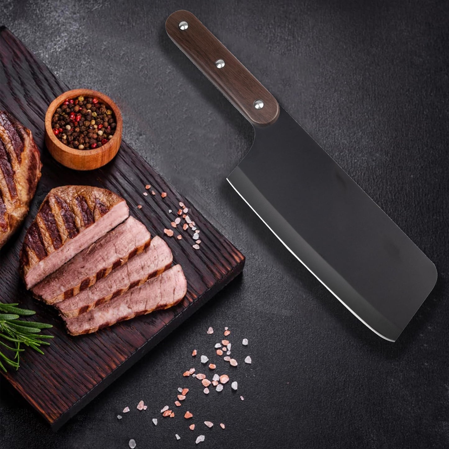Kitory Vegetable Cleaver, 6.7-inch, Chinese Chef Knife with Ergonomic Handle and Premium 2023 Gifts For Women and Men.