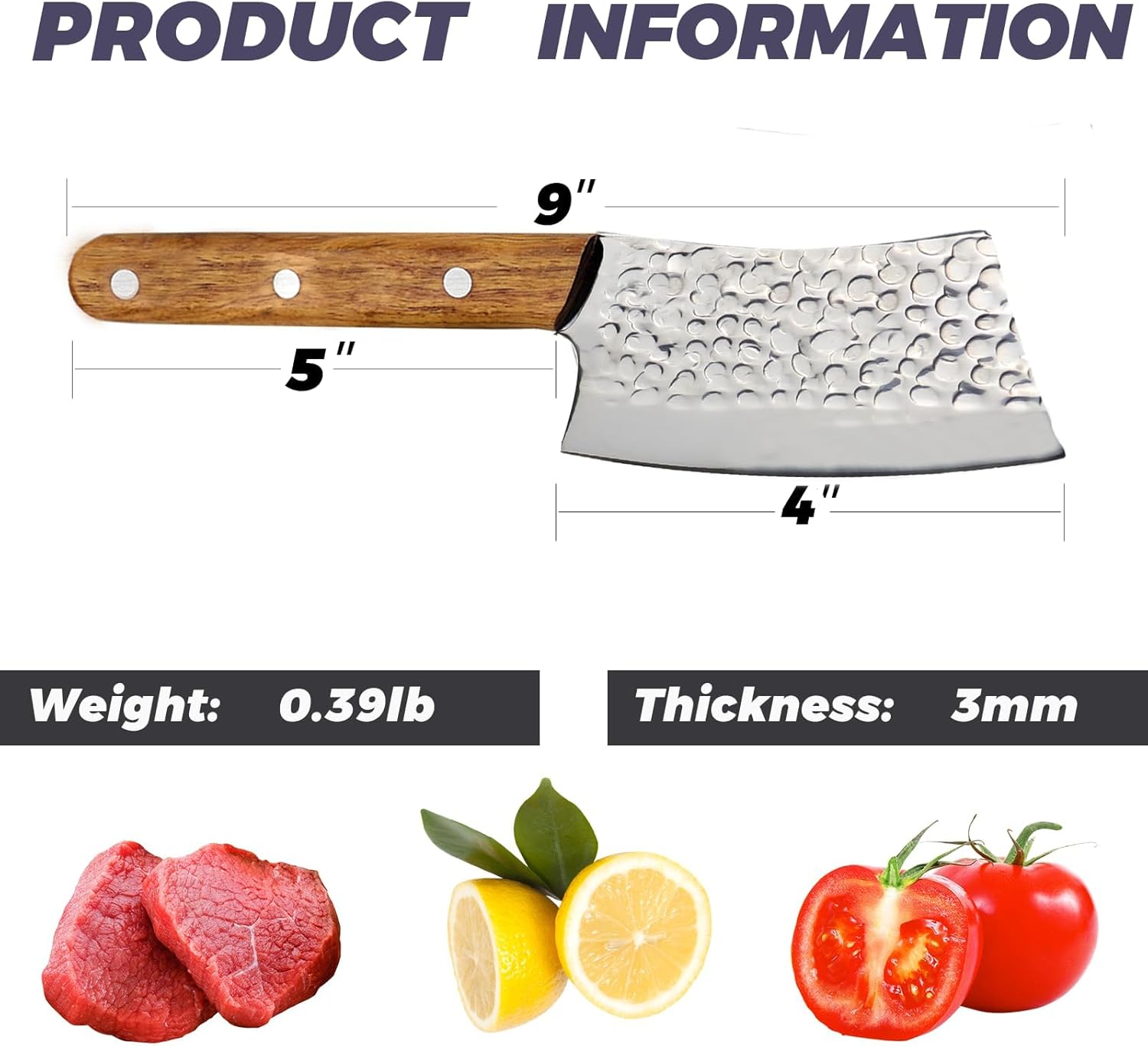 Kitory 4'' Mini Cleaver Knife - KITORY Cutlery