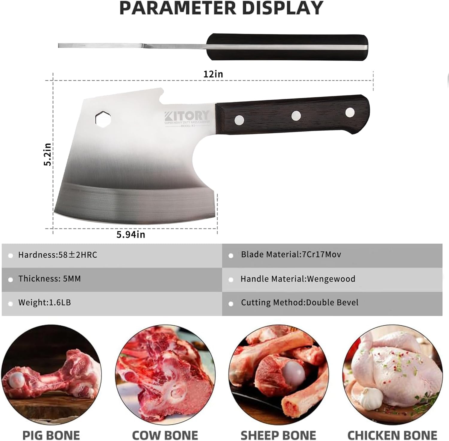 Kitory 5.94'' Meat Cleaver - KITORY Cutlery