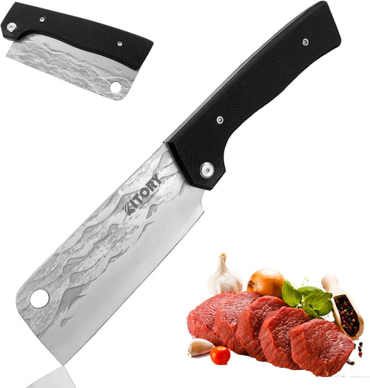 Kitory 4.5'' Folding Cleaver with Forged HC Steel Blade - KITORY Cutlery