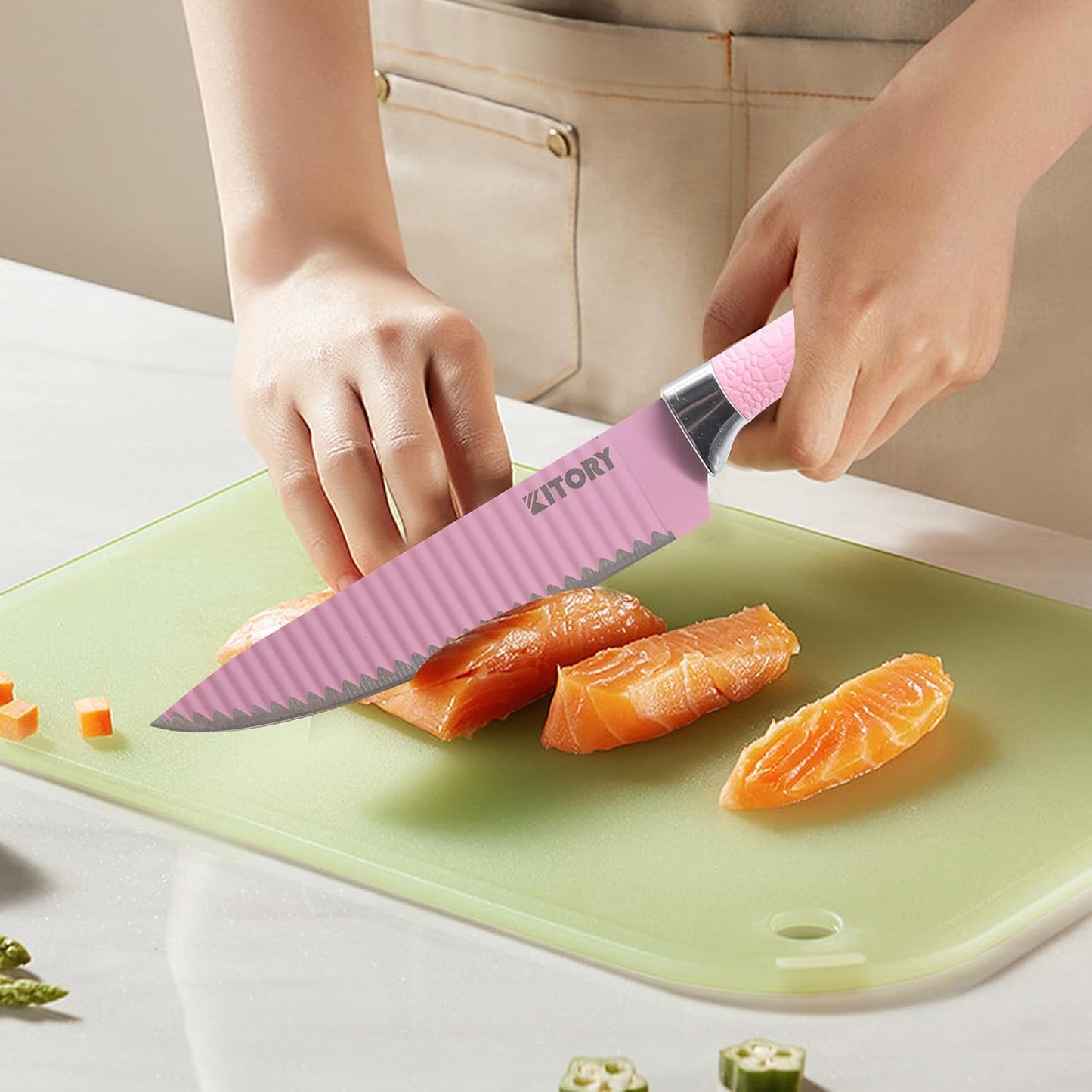 Kitory 6 Piece Pink Knife Set - KITORY Cutlery