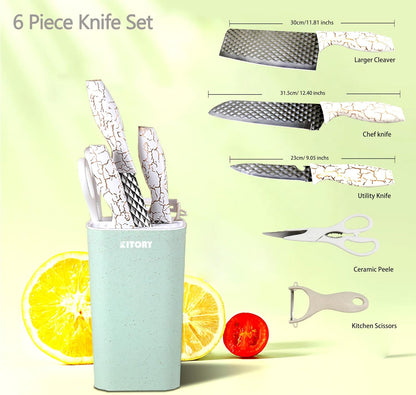 Kitory  6 Piece Cleaver Knife Sets with Knife Block - KITORY Cutlery