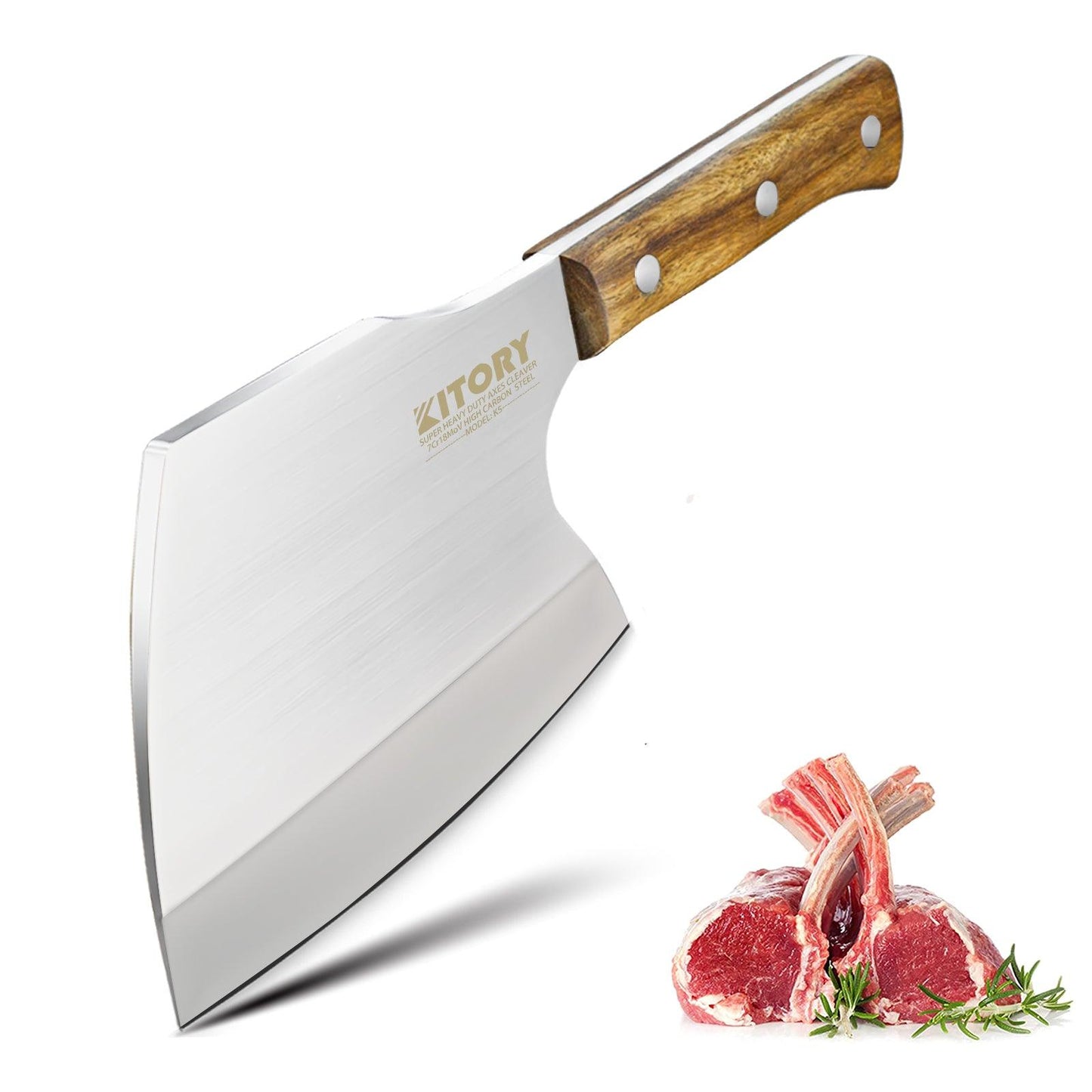 Omesio Meat Cleaver Heavy Duty Bone Chopper Bone Cleaver Meat Bone Cutter  butcher knife for bone cutting Cleaver Knife Big Chopper Cutting