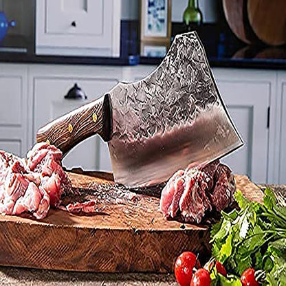 ZENG JIA DAO Bone Chopping Knife 7 Inch With Solid Wood Handle