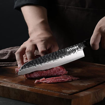 Kitory Japanese Santoku Knife 7 Inch Clad Steel With Gift Box