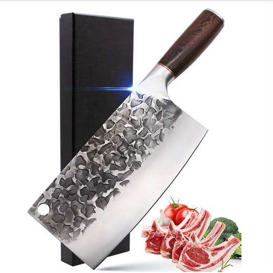 Kitory Meat Cleaver 7.5 Inch High Carbon Steel Wenge Wood Handle
