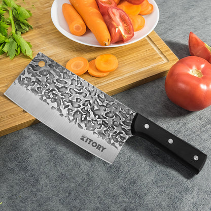 Kitory Forged Vegetable Cleaver 6.9 Inch High Carbon Steel With Blade Guard