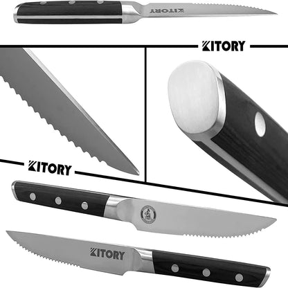 Kitory Steak Knife 5 Inch Sharp German High Carbon Stainless Steel With Gift Box