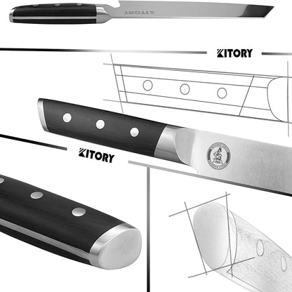 Kitory Kiritsuke Knife 8 Inch Forged German High Carbon Steel With Gift Box