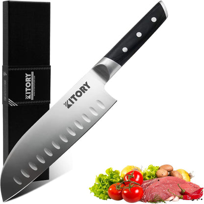 Kitory Santoku Knife 7 Inch Forged German High Carbon Steel With Gift Box