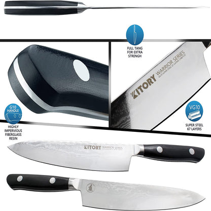 Kitory 8'' Damascus Chef Knife, VG10 Super Steel - KITORY Cutlery