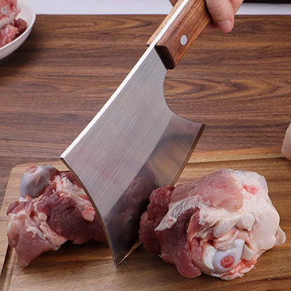 Kitory Heavy Duty Meat Cleaver Full Tang Wooden Handle