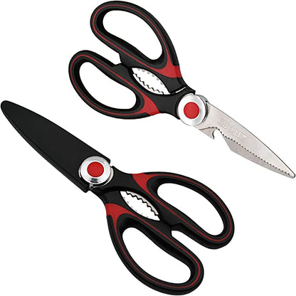 Kitory Kitchen Shears Multi Purpose Scissors Red And Black
