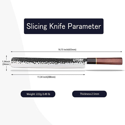 Kitory Japanese Slicing Carving Knife Octagon Sandalwood Handle