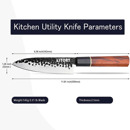 Kitory Japanese Chef Knife 6 Inch Clad Steel With Gift Box