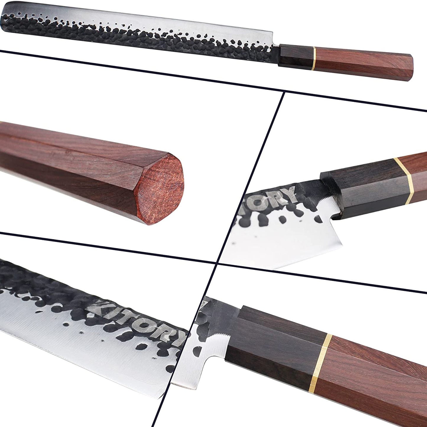 Kitory Japanese Slicing Carving Knife Octagon Sandalwood Handle