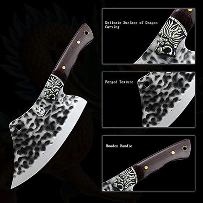 ZENG JIA DA Butcher Knife With Wenge Wood Handle