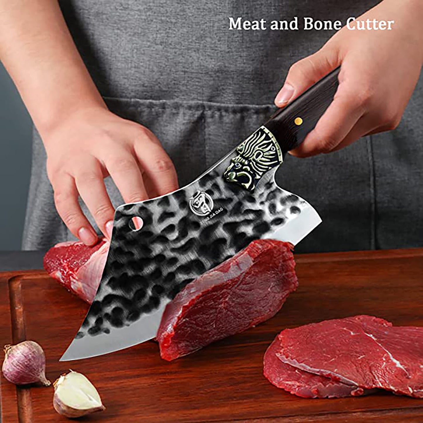 ZENG JIA DA Butcher Knife With Wenge Wood Handle