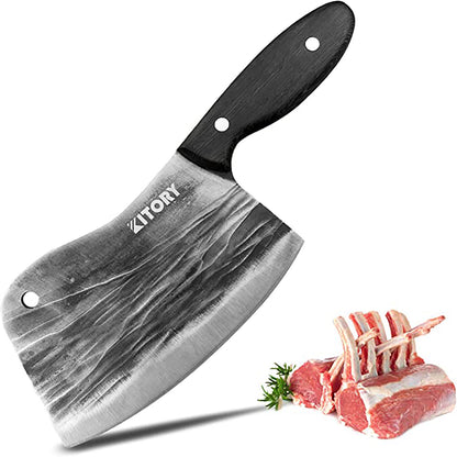 Kitory Cleaver Knife 7 Inch High Carbon Steel Full Tang